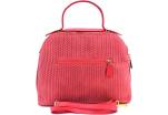 Luxusní dámská kožená kabelka Shopper - světle červená