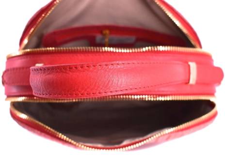 Luxusní dámská kožená kabelka Shopper - světle červená