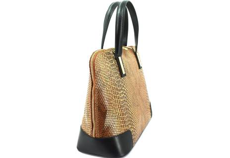 Luxusní dámská kožená kabelka Shopper s hadím vzorem