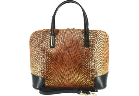 Luxusní dámská kožená kabelka Shopper s hadím vzorem