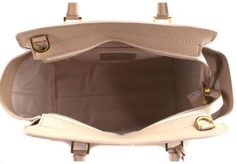 Luxusní dámská  prošívaná kožená kabelka Shopper - růžová/pudrová