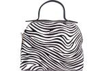 Luxusní dámská kožená kabelka Shopper (zebra)- černá/bílá