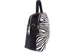 Luxusní dámská kožená kabelka Shopper (zebra)- černá/bílá
