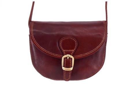 Dámská kožená crossbody kabelka s klopnou