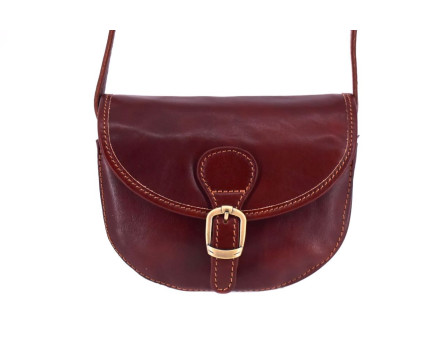 Dámská kožená crossbody kabelka s klopnou