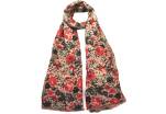 Dámský šátek  s květovaným vzorem - béžová