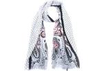 Moderní dámský šátek s potiskem - bílá