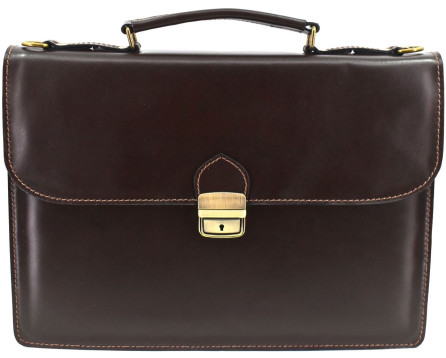 Kožená aktovka Arteddy - 1 komorová tmavě hnědá