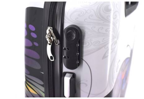 Cestovní kufr na čtyřech kolečkách Arteddy - motýl/bílá (M) 60l