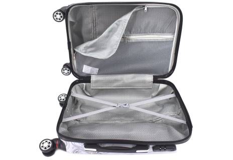 Cestovní kufr na čtyřech kolečkách Arteddy - motýl/bílá (M) 60l