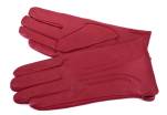 Dámské kožené zateplené rukavice -  červená