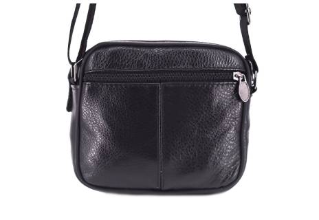 Pánská kožená taška přes rameno - černá