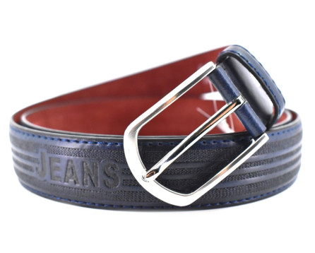 Moderní opasek z ekokůže Jeans - tmavě modrá