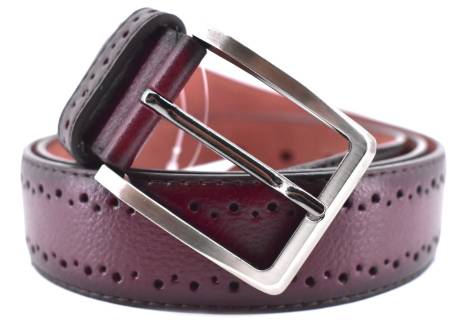 Moderní opasek z ekokůže Arteddy - vínová / 135