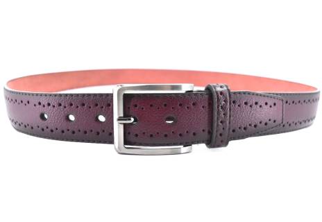 Moderní opasek z ekokůže Arteddy - vínová / 135