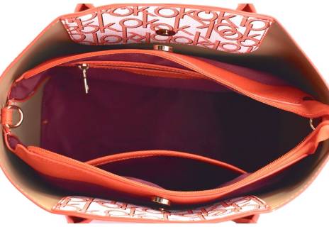 Moderní dámská kabelka shopper - oranžová