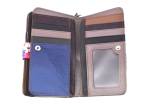 Dámská kožená peněženka z pravé kůže s květovaným vzorem - vícebarevná
