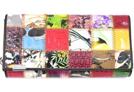 Luxusní dámská kožená peněženka z pravé kůže - vícebarevná