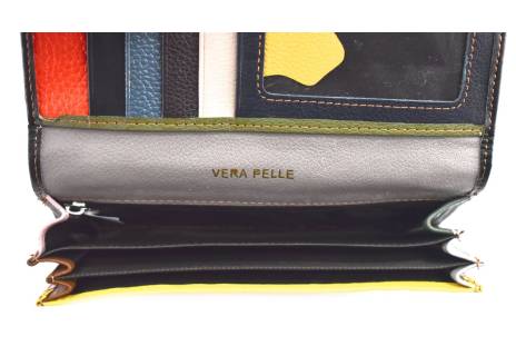 Luxusní dámská kožená peněženka z pravé kůže - vícebarevná