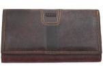Luxusní dámská kožená peněženka z pravé kůže Coveri - tmavě hnědá