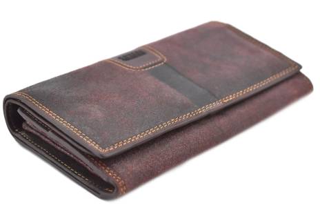 Luxusní dámská kožená peněženka z pravé kůže Coveri - tmavě hnědá