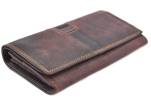 Luxusní dámská kožená peněženka z pravé kůže Coveri - tmavě hnědá