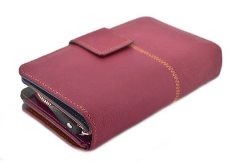 Dámská kožená peněženka z pravé kůže - tmavě červená