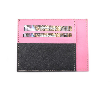 Dámská/pánská kožená  dokladovka  k uložení kreditních karet a dokladů Coveri - růžová