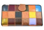 Dámská kožená peněženka pouzdrového typu z pravé kůže - vícebarevná