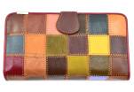 Dámská kožená peněženka pouzdrového typu z pravé kůže - vícebarevná
