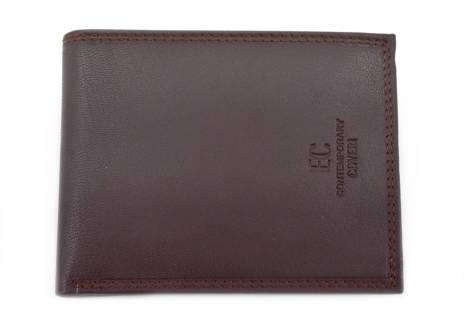 Pánská kožená peněženka z pravé kůže EC Coveri- tmavě hnědá