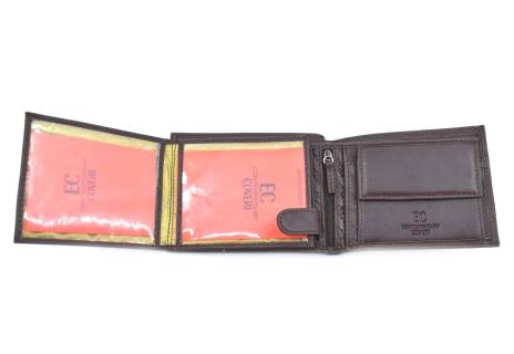 Pánská kožená peněženka z pravé kůže EC Coveri- tmavě hnědá