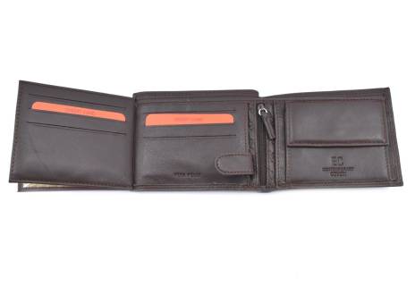 Pánská kožená peněženka z pravé kůže EC Coveri- tmavě hnědá