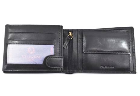 Pánská kožená peněženka z pravé kůže na šířku se zápinkou Gino Valentini