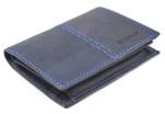 Pánská kožená peněženka z pravé kůže na výšku B.cavalli - tmavě modrá