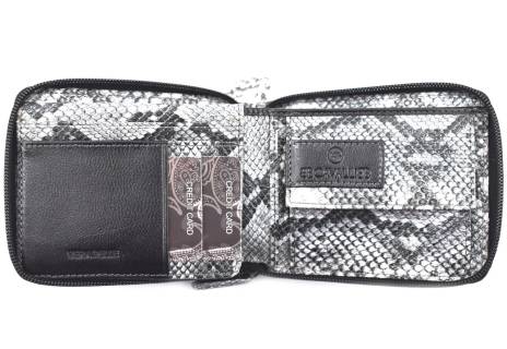 Pánská moderní kožená peněženka z pravé kůže B.Cavalli - čenobílá