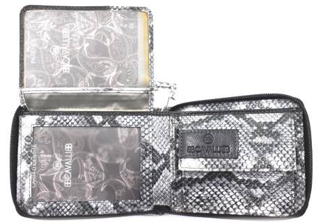 Pánská moderní kožená peněženka z pravé kůže B.Cavalli - čenobílá