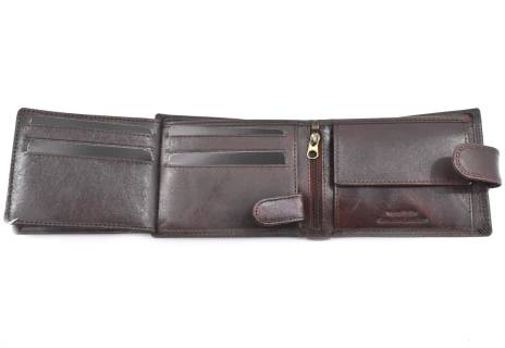 Pánská kožená peněženka z pravé kůže na šířku se zápinkou Eslee