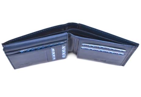 Moderní kožená peněženka z pravé kůže na šířku Charro - tmavě modrá