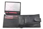 Pánská kožená peněženka z pravé kůže na šířku se zápinkou Charro - černá