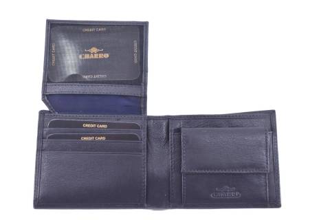 Pánská kožená peněženka z pravé kůže na šířku Charro - tmavě modrá