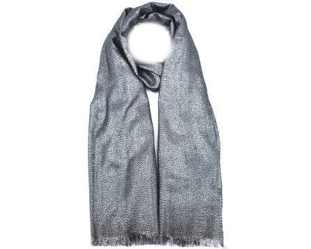 Modení dámská šála - černá/stříbrná