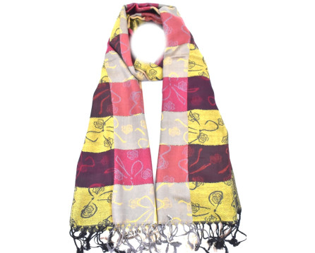 Modení dámská vzorovaná šála - žlutá