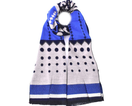 Moderní dámská vzorovaná šála - modrá