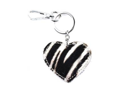 Přívěšek srdíčko na kabelku nebo  klíče z pravé kůže
