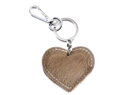Přívěšek srdíčko na kabelku nebo  klíče z pravé kůže
