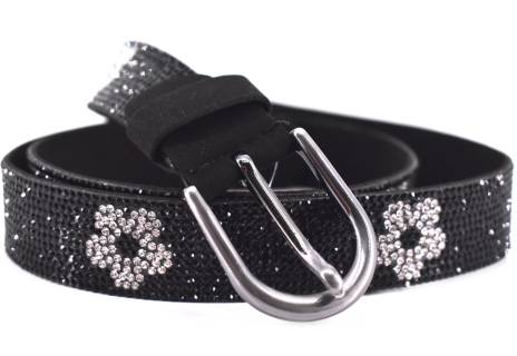 Dámský/dívčí štrasový opasek Arteddy - černá/90