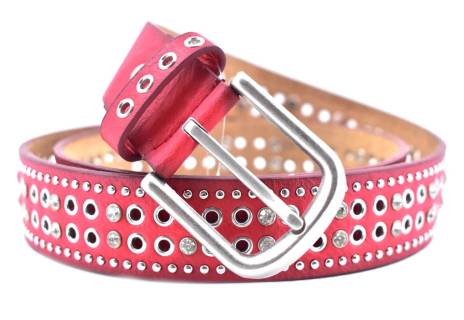 Dámský/dívčí opasek  - červená/90