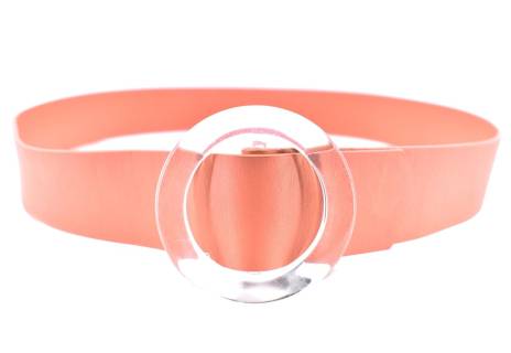 Dámský široký jednobarevný opasek - lososová/110