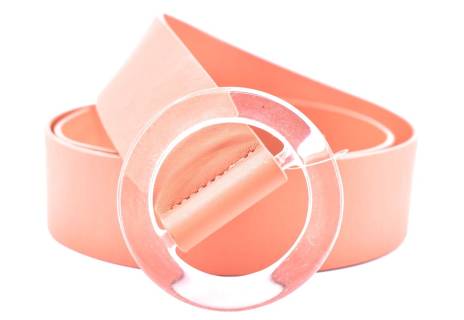 Dámský široký jednobarevný opasek - lososová/110